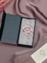 Pink & White Flower Brooch