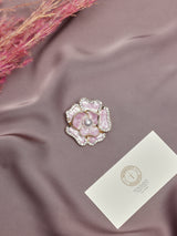 Pink & White Flower Brooch