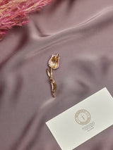 Pink & Silver Tulip Brooch