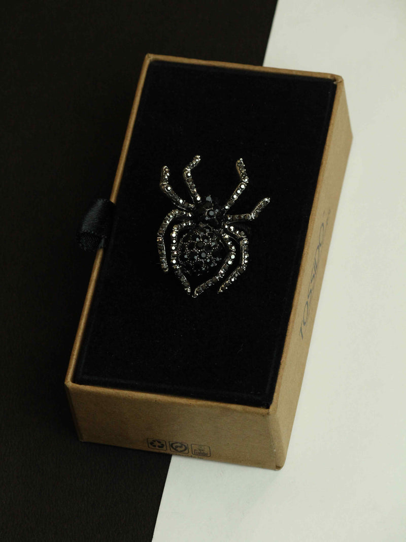 Black Spider Brooch