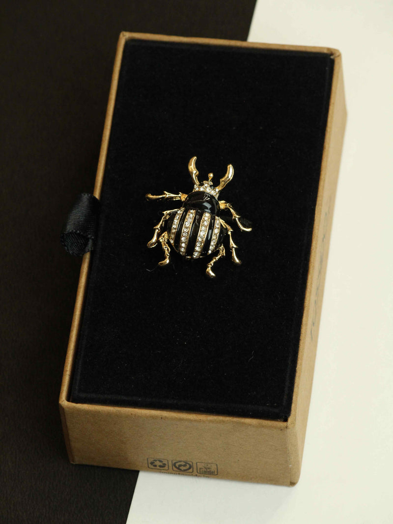 Black Beetle Brooch