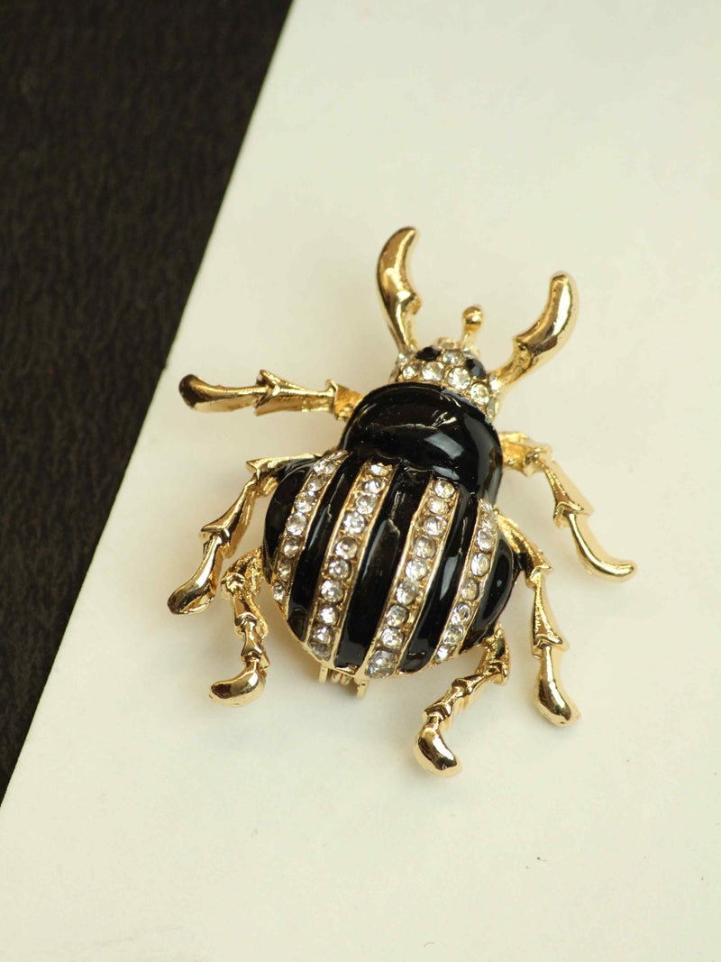 Black Beetle Brooch