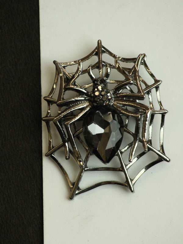 Black Spiderweb Brooch