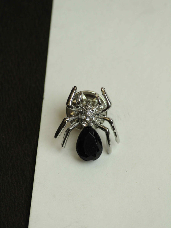 Black & Silver Spider Brooch