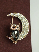 Black & Silver Owl Brooch