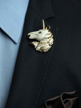 White Unicorn Brooch