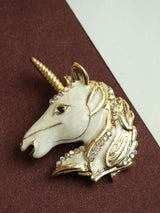 White Unicorn Brooch