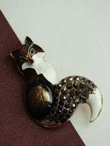 Brown & White Fox Brooch