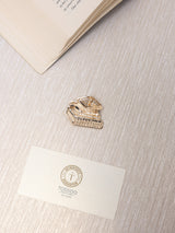 Peach & Green Crystal Book Stack Brooch - TOSSIDO
