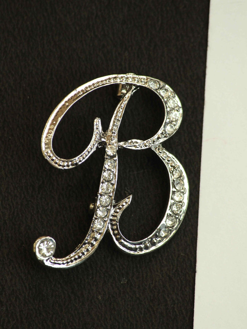 Silver Alphabet B Brooch