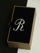 Silver Alphabet R Brooch