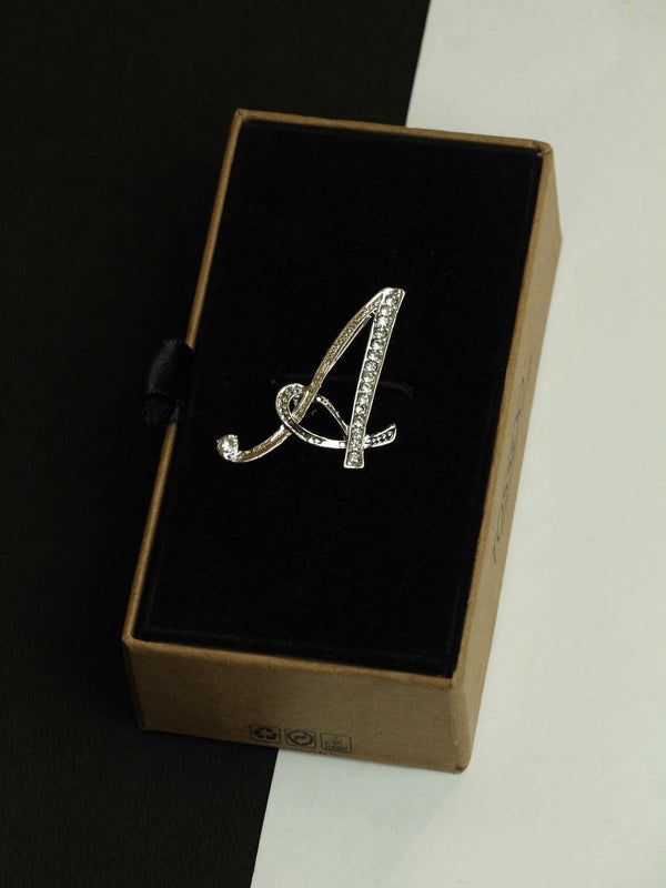 Silver Alphabet A Brooch