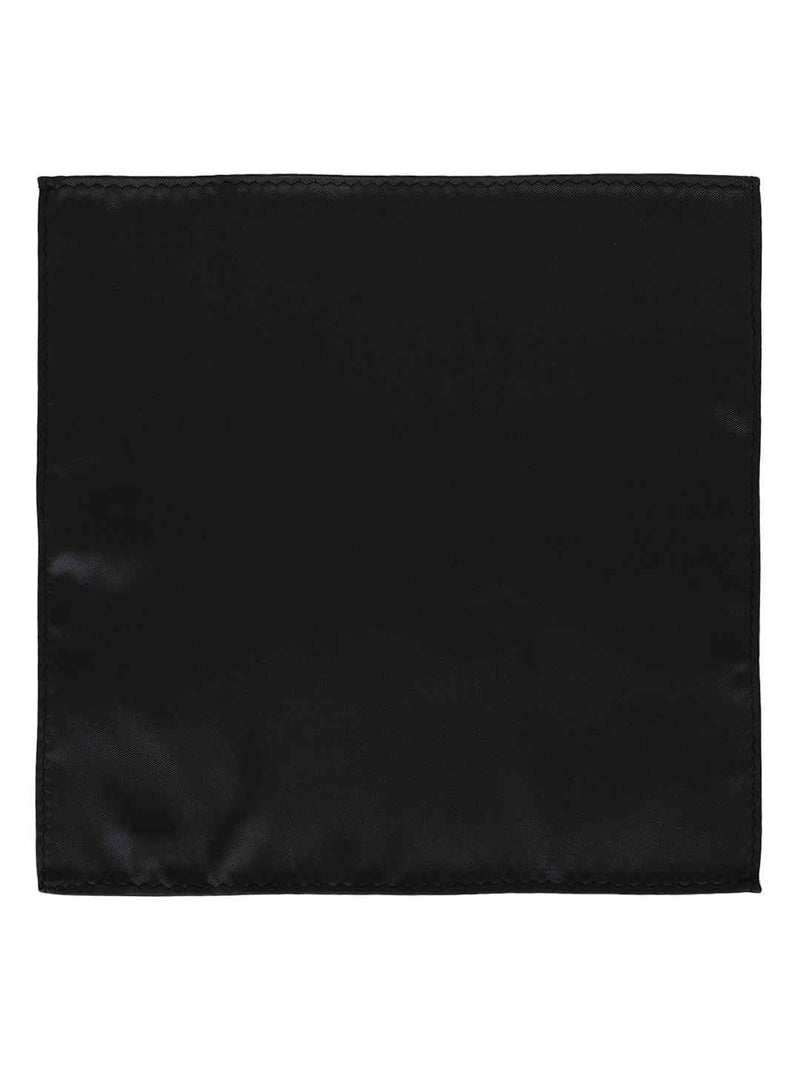 Black Solid Necktie & Pocket Square
