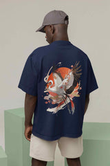 Radiant Reverie: A Crane's Flight through Sunlit Skies Oversized Tee