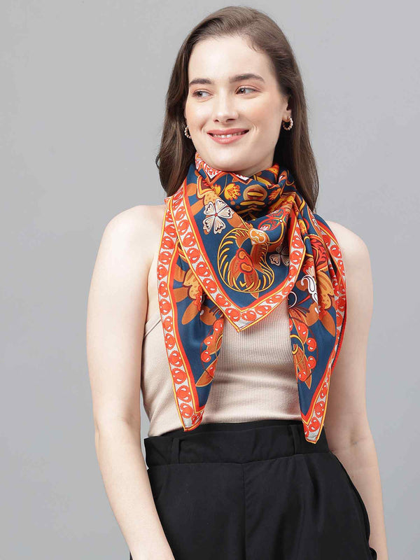 Blue And Orange Paisley Scarf & Scarf Bag Set