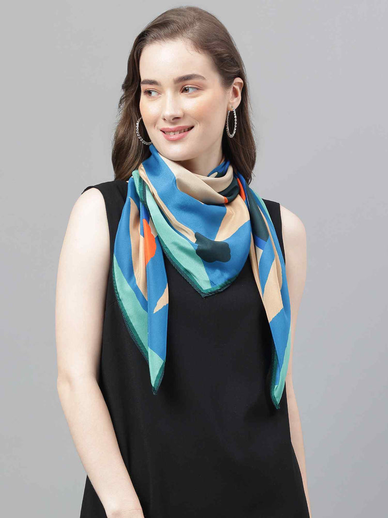 Multicolor Abstract Scarf & Scarf Bag Set