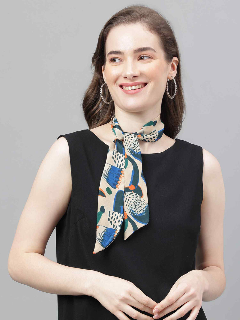 Multicolor Abstract Scarf & Scarf Bag Set