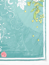 Green Floral Scarf & Scarf Bag Set