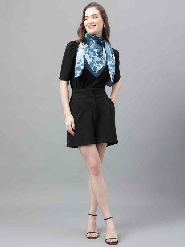 Blue Floral Scarf & Scarf Bag Set