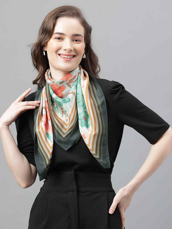 Multicolor Floral Scarf & Scarf Bag Set