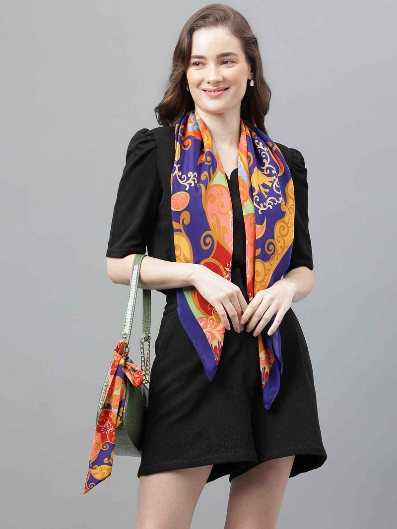 Multicolor Multipattern Scarf & Scarf Bag Set