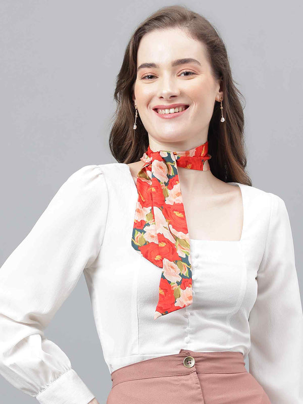 Multicolor Floral Scarf & Scarf Bag Set