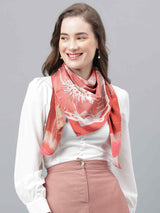 Peach Floral Scarf & Scarf Bag Set