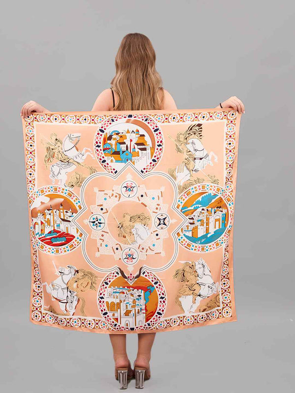 Peach Novelty Large Scarf