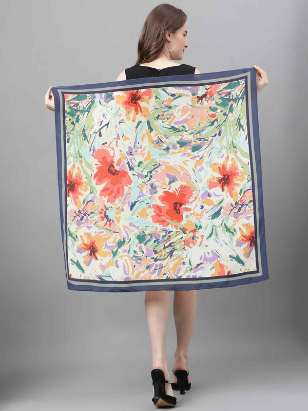 Multicolor Floral Scarf & Scarf Bag Set