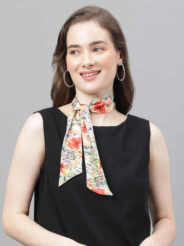 Multicolor Floral Scarf & Scarf Bag Set