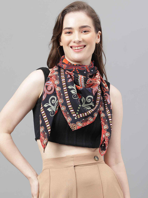 Multicolor Floral Scarf & Scarf Bag Set