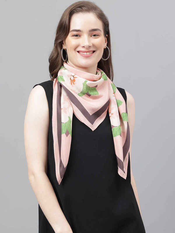 Pink Floral Scarf & Scarf Bag Set