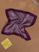 Purple Printed Silk Pocket Square