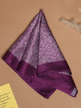 Purple Printed Silk Pocket Square