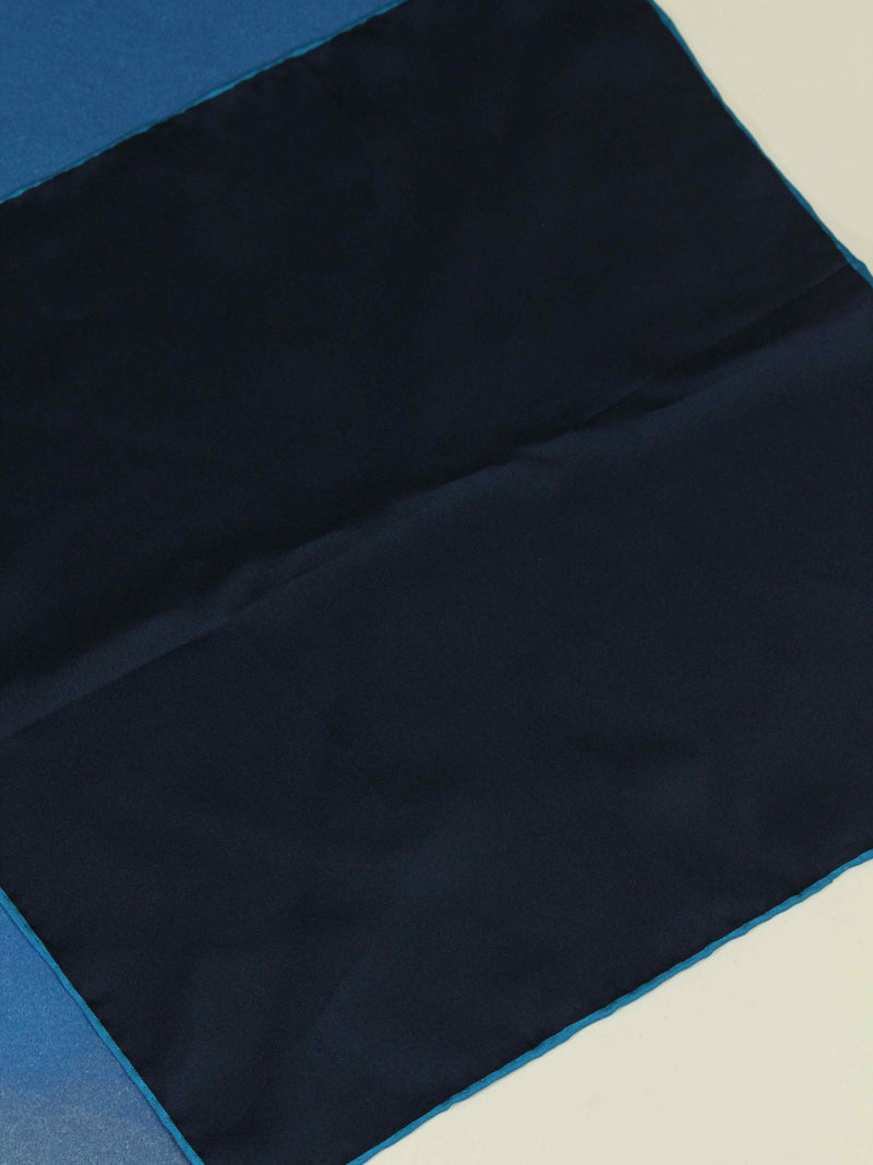 Blue Solid Silk Pocket Square