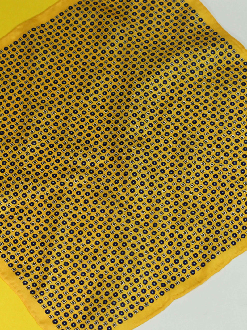 Yellow Floral Silk Pocket Square