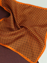 Orange Floral Silk Pocket Square