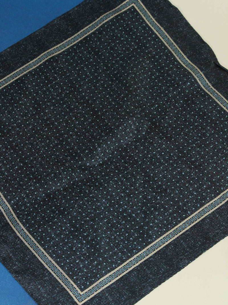 Blue Geometric Silk Pocket Square