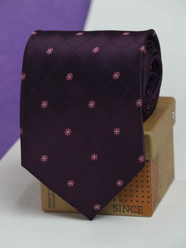 Purple Floral Broad Necktie Rich text editor Description