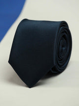 Dark Blue Solid Skinny Necktie