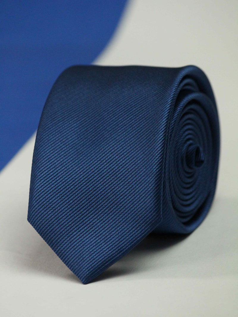 Sapphire Blue Solid Skinny Necktie