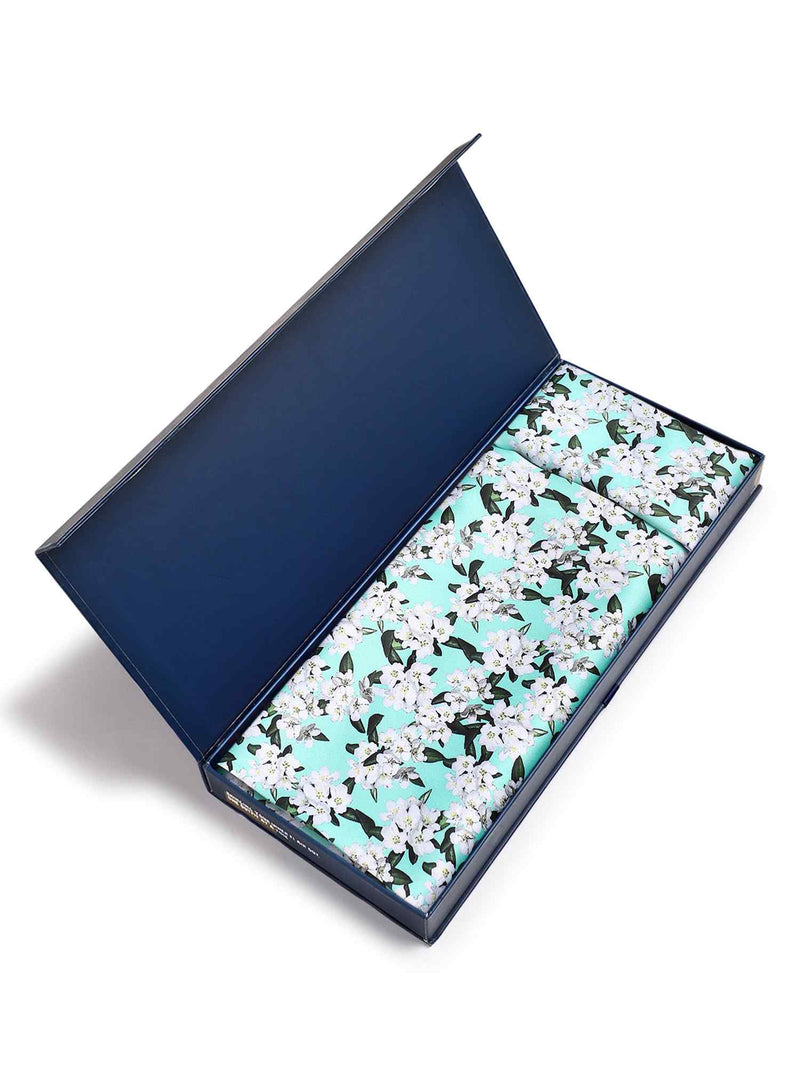 Turquoise Floral & Pocket Square Set
