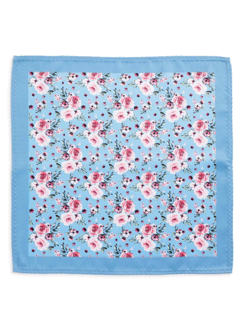 Blue Floral & Pocket Square Set