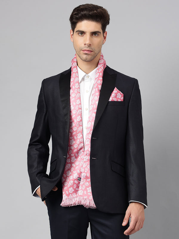 Pink Paisley Stole  & Pocket Square Set