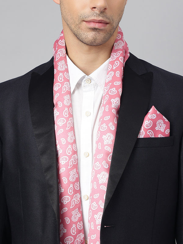 Pink Paisley Stole  & Pocket Square Set