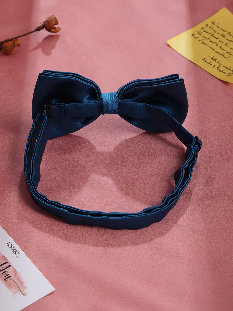 Blue Satin Bow Tie