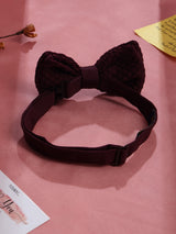 Maroon Solid Knitted Bowtie