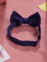 Purple Solid Knitted Bowtie