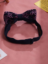 Blue & Pink Checkered Knitted Bowtie