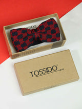 Red Check Knitted Bowtie